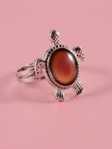 Turtle Decor Ring - Silver - View 6