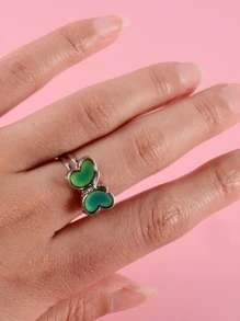 Butterfly Decor Ring - Silver - View 2