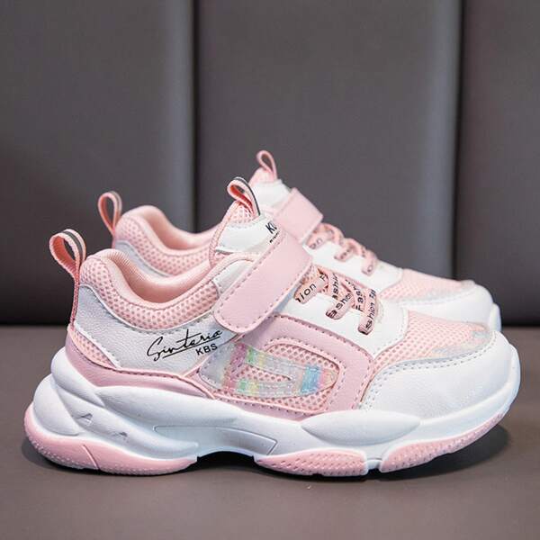 

Girls Velcro Strap Mesh Sneakers, Pink