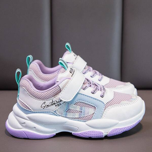 

Girls Velcro Strap Mesh Sneakers, Purple