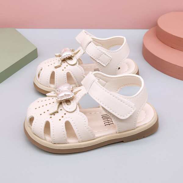 

Toddler Girls Bow Decor Hollow Out Sandals, White