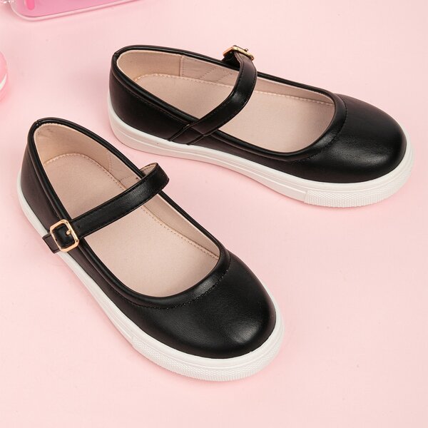 

Toddler Girls Buckle Strap Flats, Black