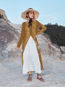 Seusyu Stripe Asymmetric Hem Top & Skirt - Multicolor - View 5