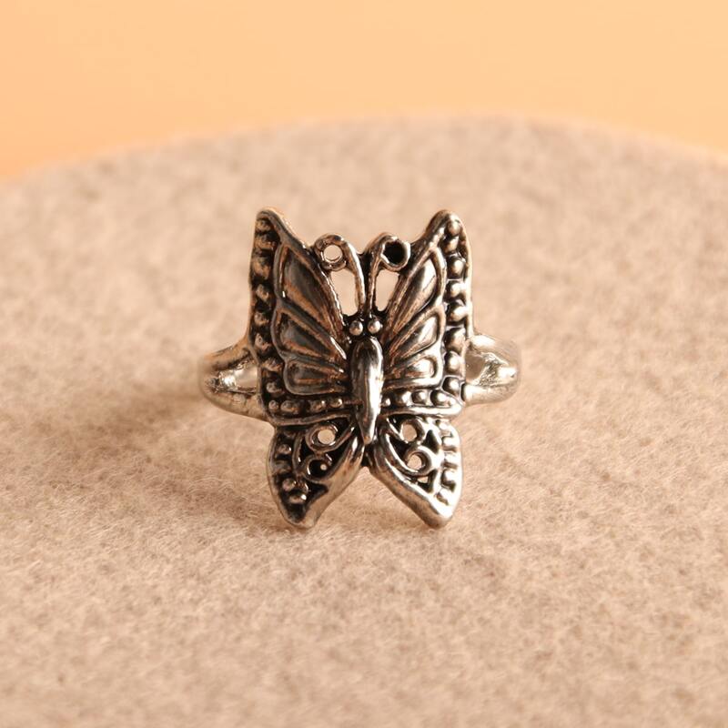 

1pc Butterfly Ring, Gun black