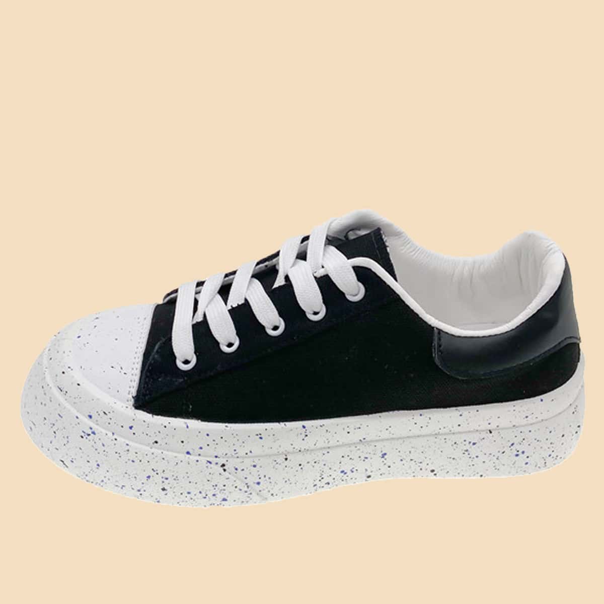 

Lace Up Front Canvas Shoes, Black