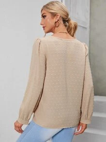 Swiss Dot Blouse - Apricot - View 2
