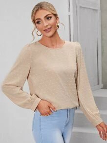 Swiss Dot Blouse - Apricot - View 4