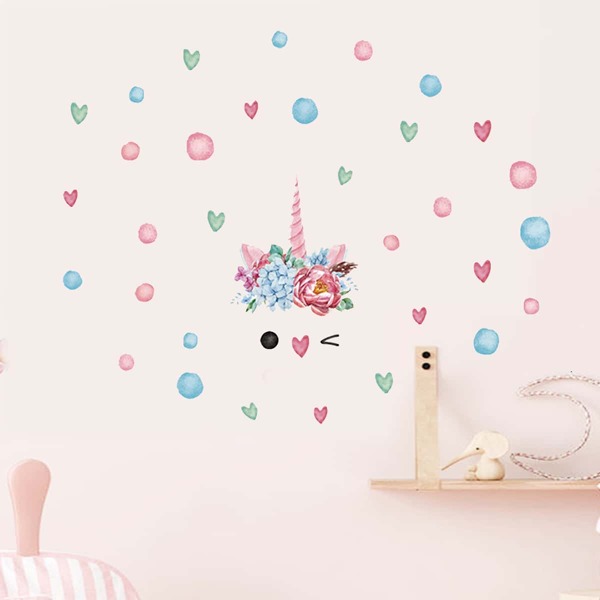 

Unicorn Print Kids Wall Sticker, Multicolor