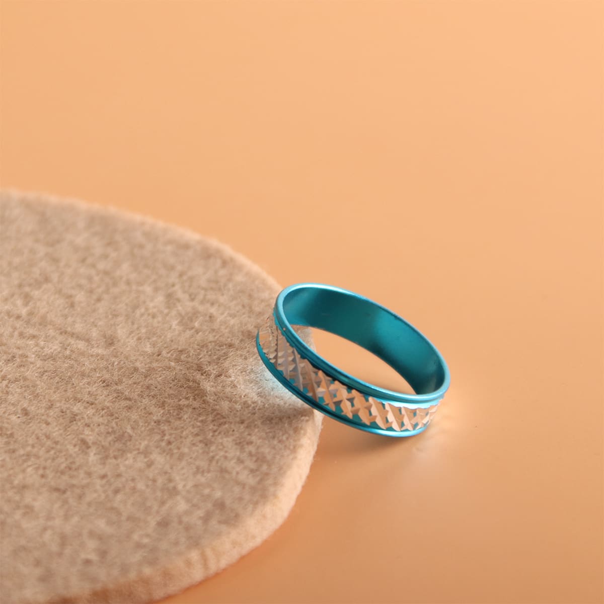 

1pc Colorblock Ring, Blue