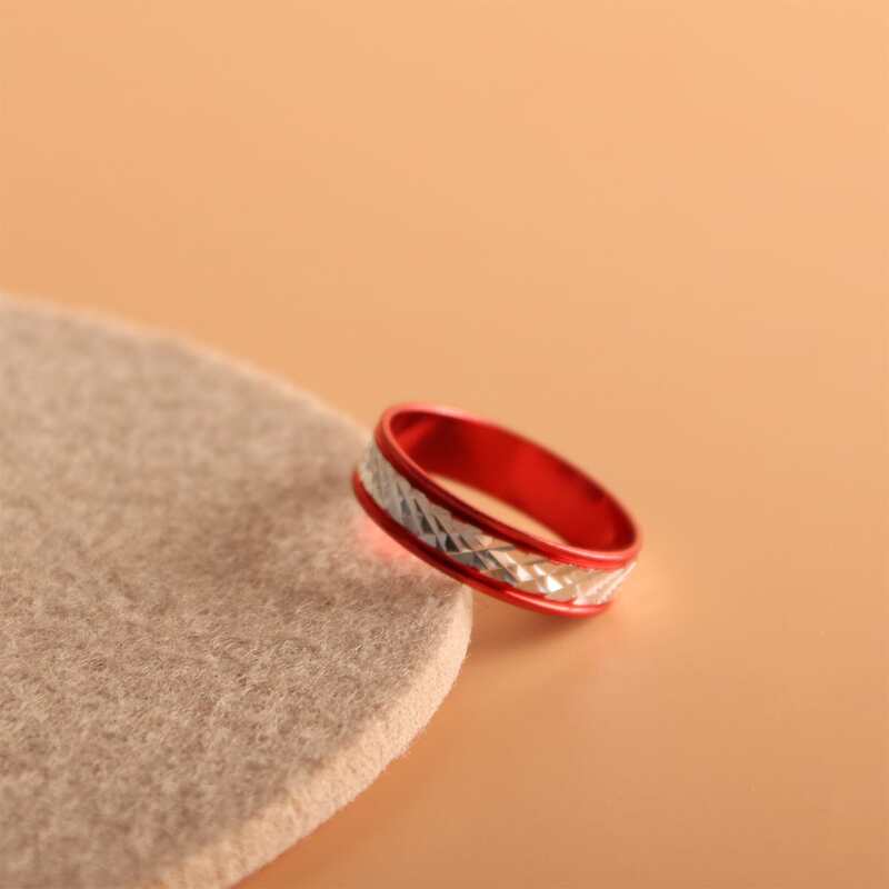

1pc Colorblock Ring, Red