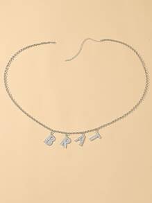 Letter Pendant Waist Chain - Silver - View 2