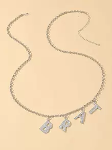 Letter Pendant Waist Chain - Silver - View 3