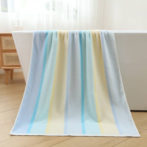 

1pc Striped Pattern Bath Towel, Multicolor