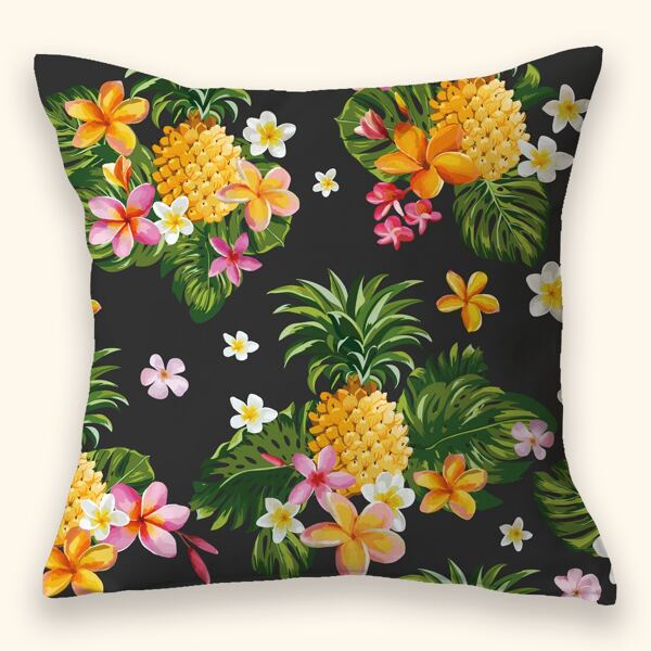 

Pineapple Print Cushion Cover Without Filler, Multicolor