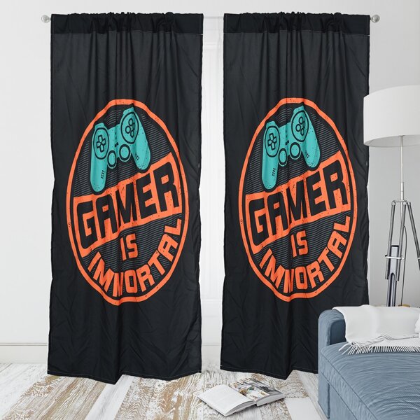 

Gamepad Print Kids Single Panel Curtain, Multicolor