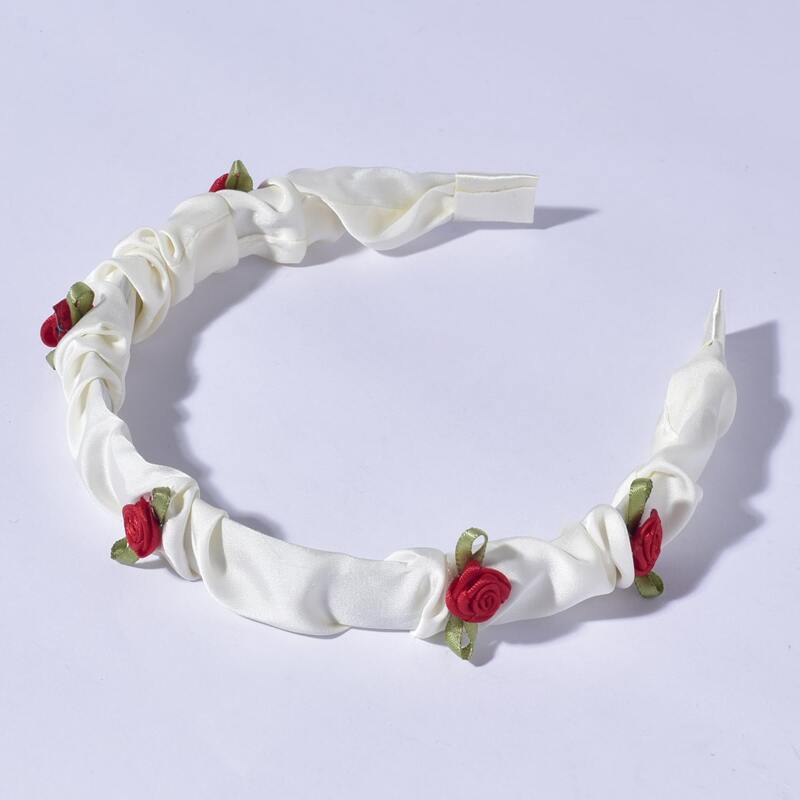 

Flower Decor Headband, Red and white