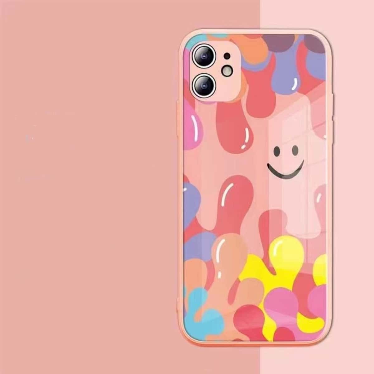 

Cartoon Print Phone Case, Hot pink