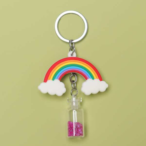 

Rainbow Charm Keychain, Multicolor