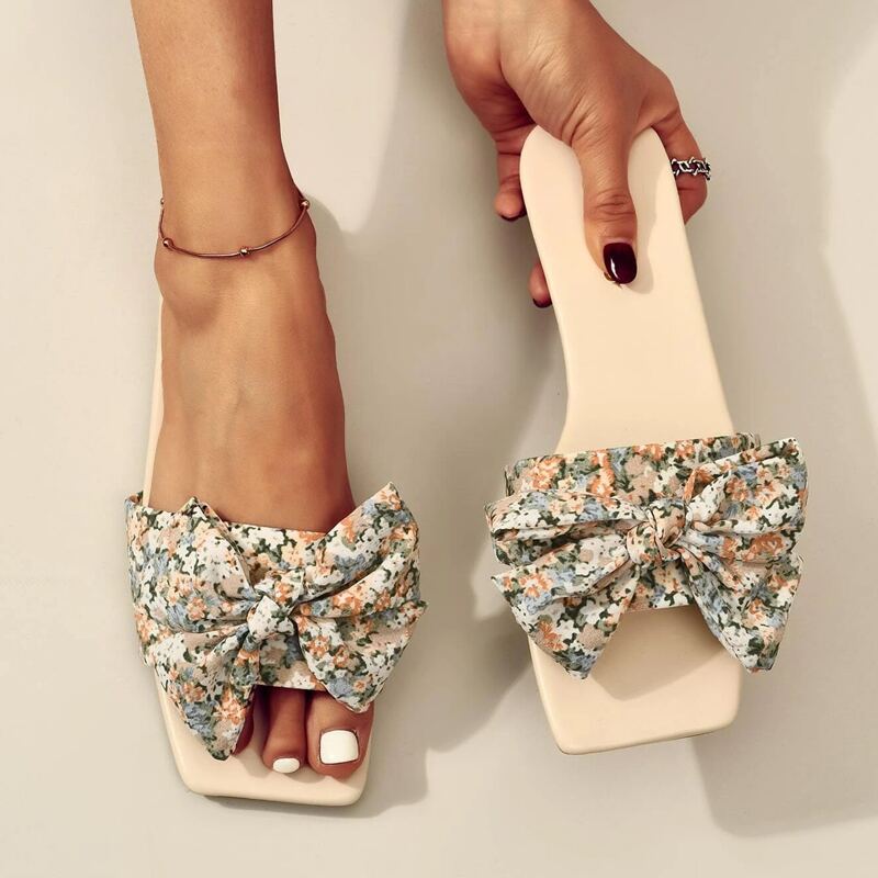 

Bow Slide Sandals, Multicolor
