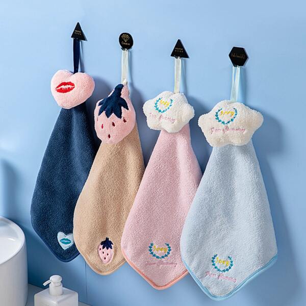 

1pc Embroidery Random Hand Towel, Multicolor
