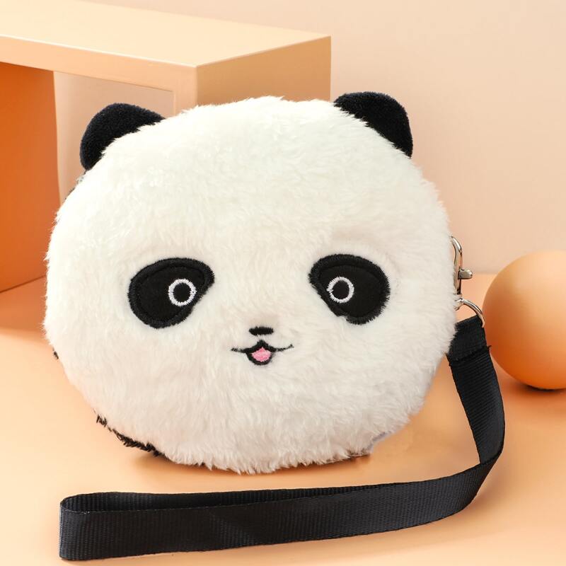 

Mini Cartoon Panda Design Purse, White
