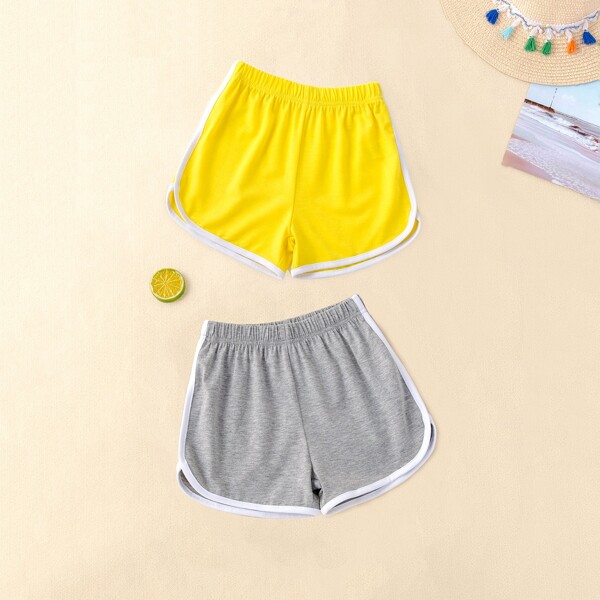 

Toddler Girls 2pack Contrast Binding Track Shorts, Multicolor