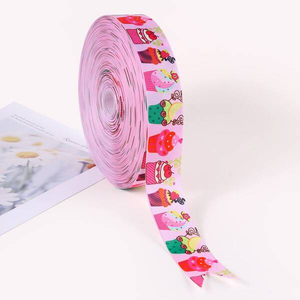 

1roll Dessert Print Gift Ribbon, Multicolor