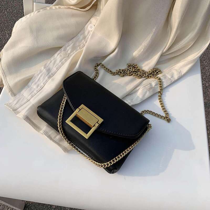

Minimalist Flap Satchel Bag, Black
