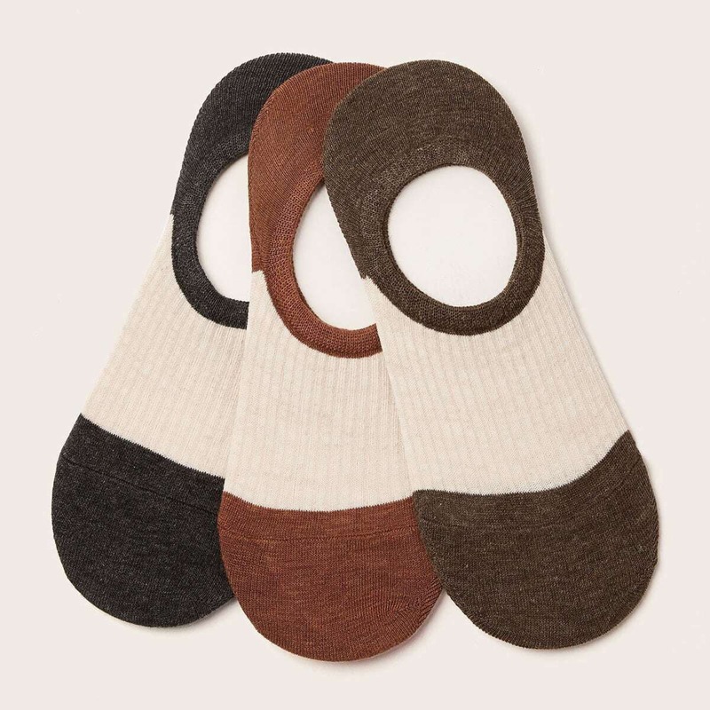 

Guys 3pairs Colorblock Invisible Socks, Multicolor