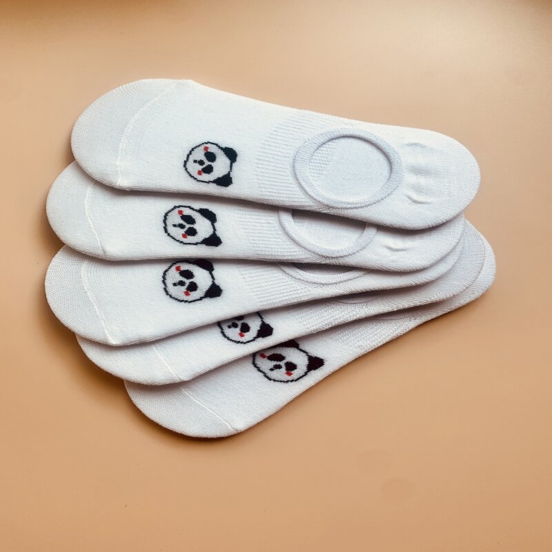 

5pairs Cartoon Invisible Socks, White