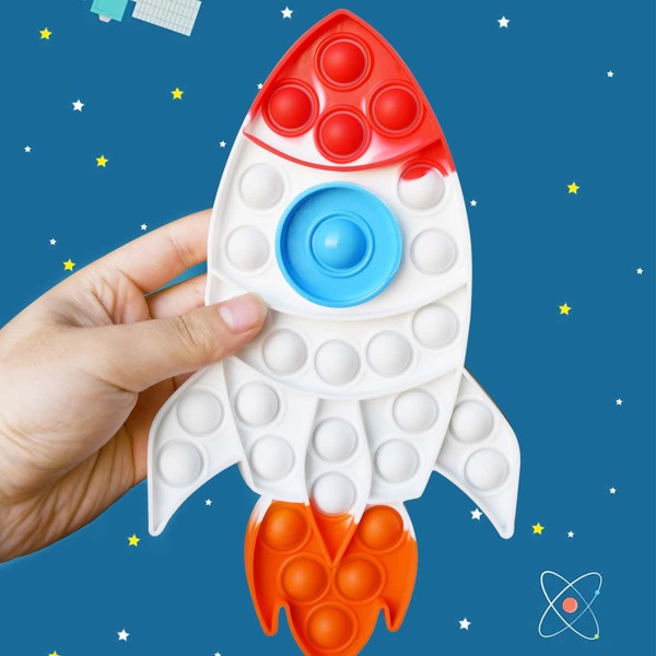 

1pc Rocket Shaped Random Push Pop Bubble, Multicolor