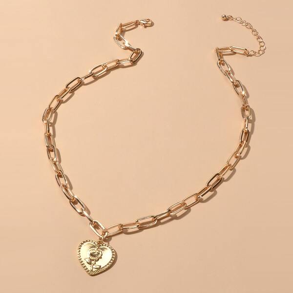 

Heart Charm Necklace, Gold