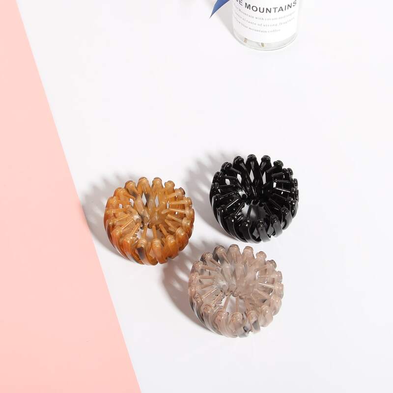 

3pcs Minimalist Hair Claw, Multicolor