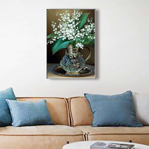 

Flower Print Diamond Painting Without Frame, Multicolor