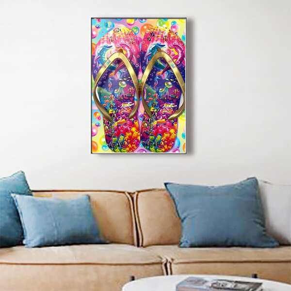 

Slipper Print Diamond Painting Without Frame, Multicolor
