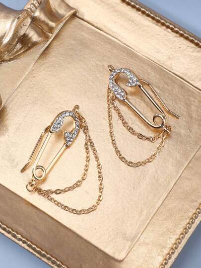 Rhinestone Decor Earrings