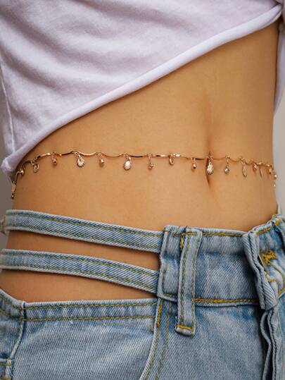 Metal Shell Decor Waist Chain