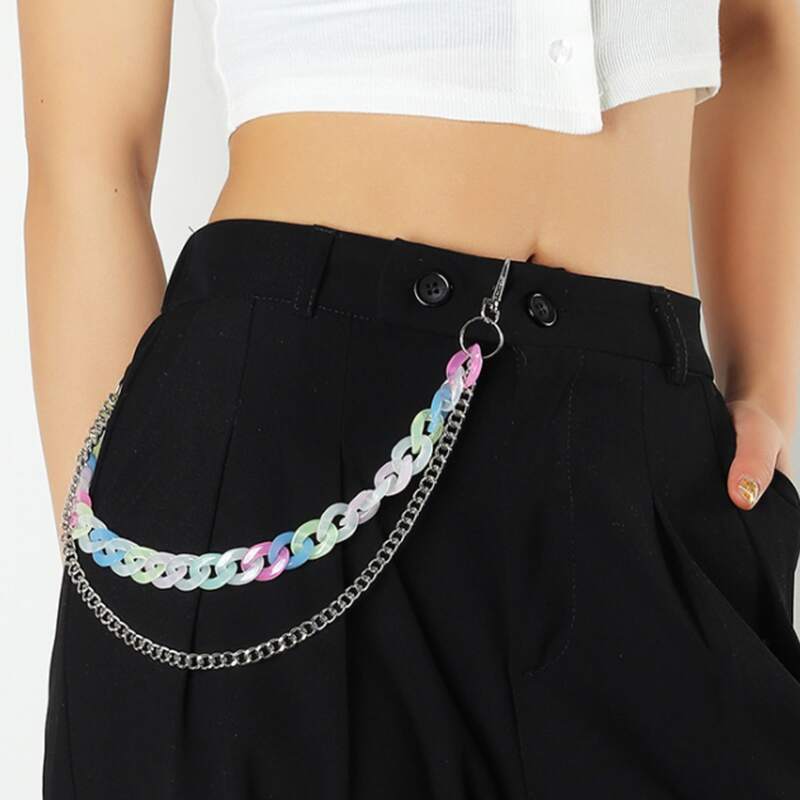 

Color Block Pant Chain, Multicolor