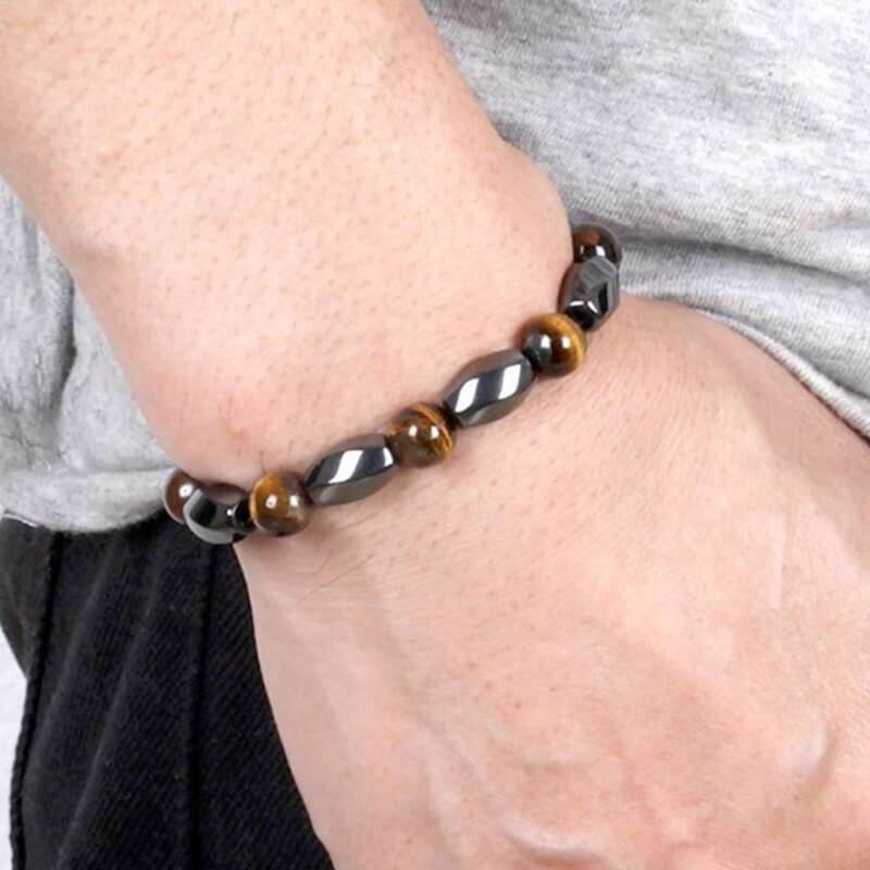 

Guys Simple Beaded Bracelet, Black