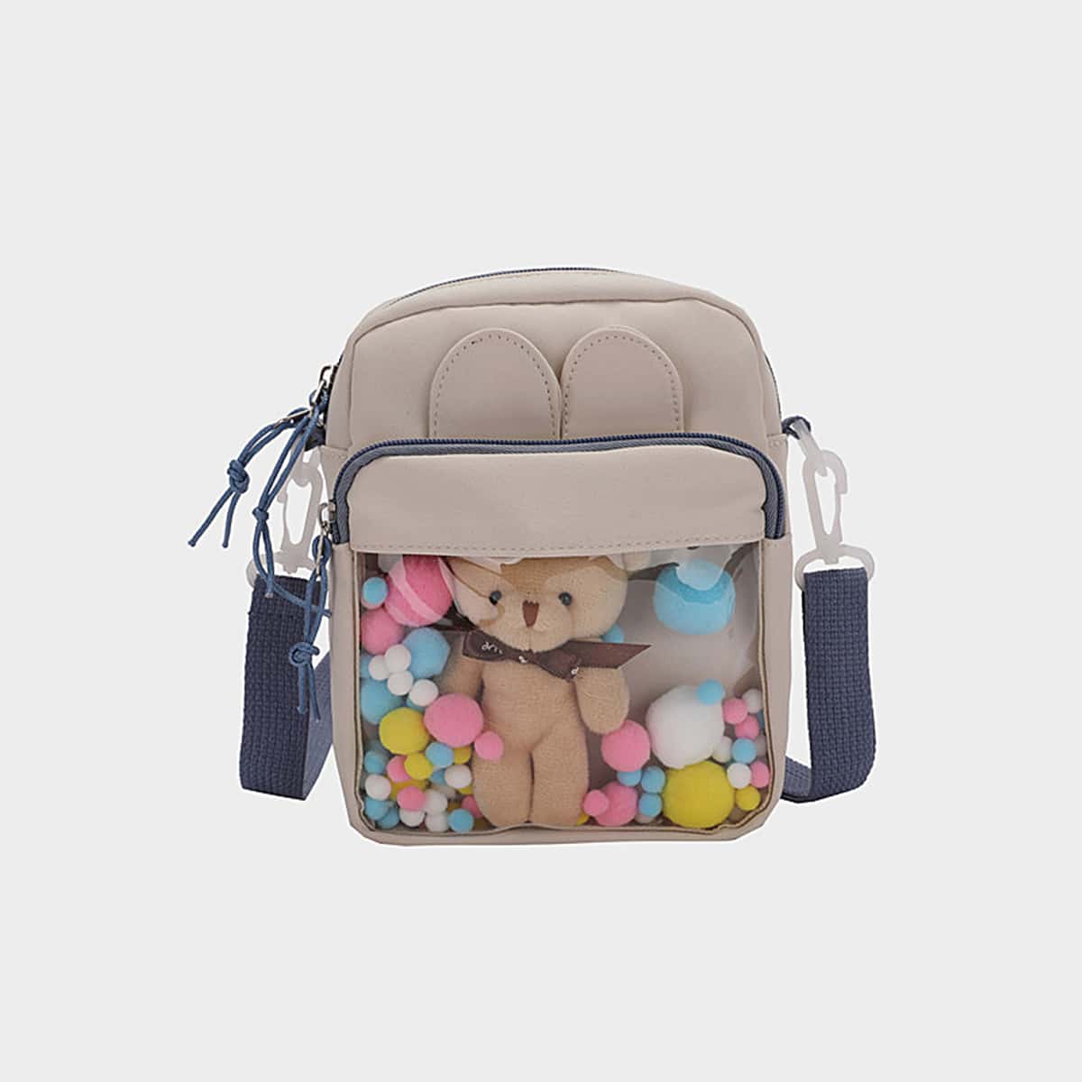 

Zipper Front Crossbody Bag, Multicolor