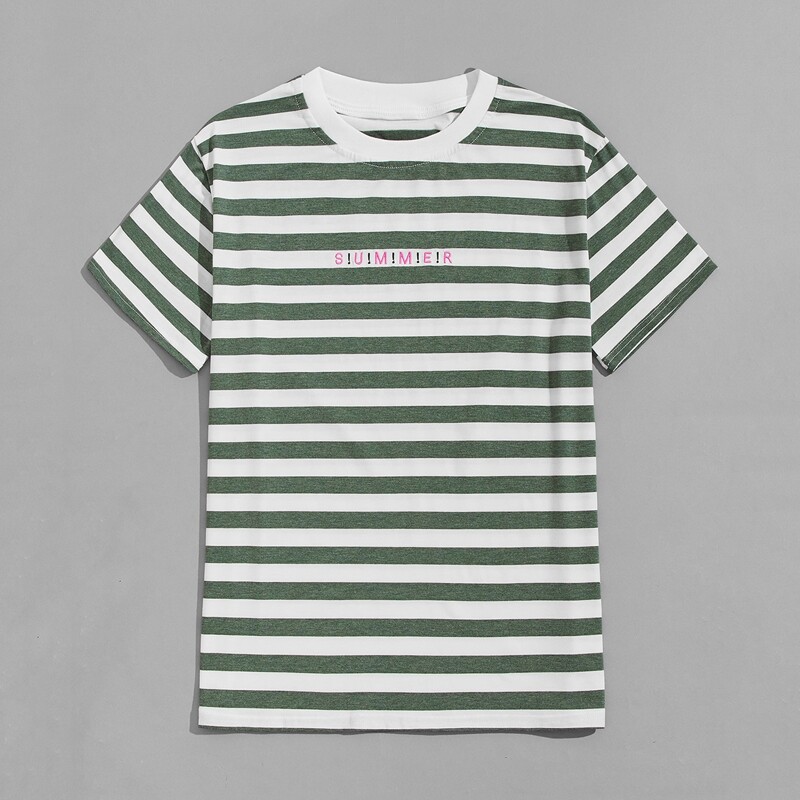 

Guys Letter Striped Tee, Multicolor