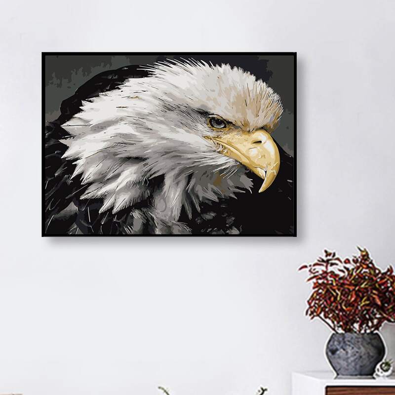 

Eagle Print DIY Diamond Painting Without Frame, Multicolor