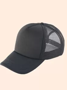 Mesh Baseball Cap - Black - View 1