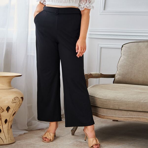 

Plus Slant Pocket Palazzo Pants, Black