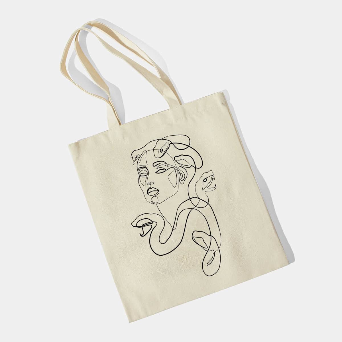 

Figure Graphic Tote Bag, Beige