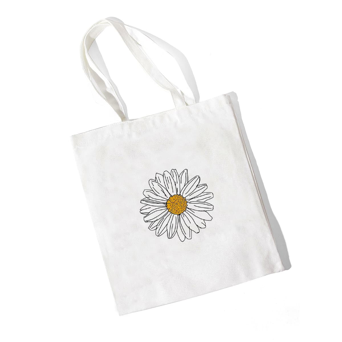 

Flower Graphic Tote Bag, White