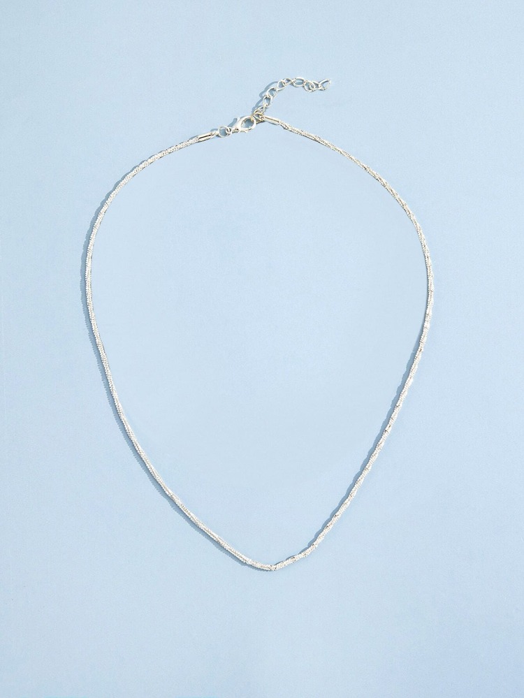 Collar unicolor minimalista - Plateado - Añade 2