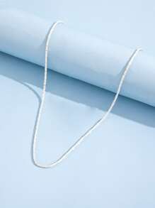 Collar unicolor minimalista - Plateado - Ver 3