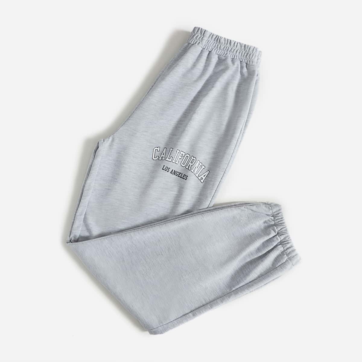 

Letter Graphic Sweatpants, Light grey