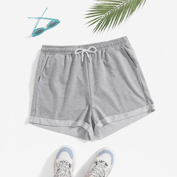 

Plus Drawstring Detail Shorts, Grey